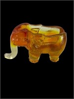 Kanawha Amberina Glass Elephant Ashtray