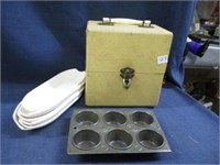 corn holders muffin pan, box .