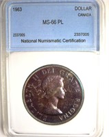 1963 Dollar NNC MS66 PL Canada