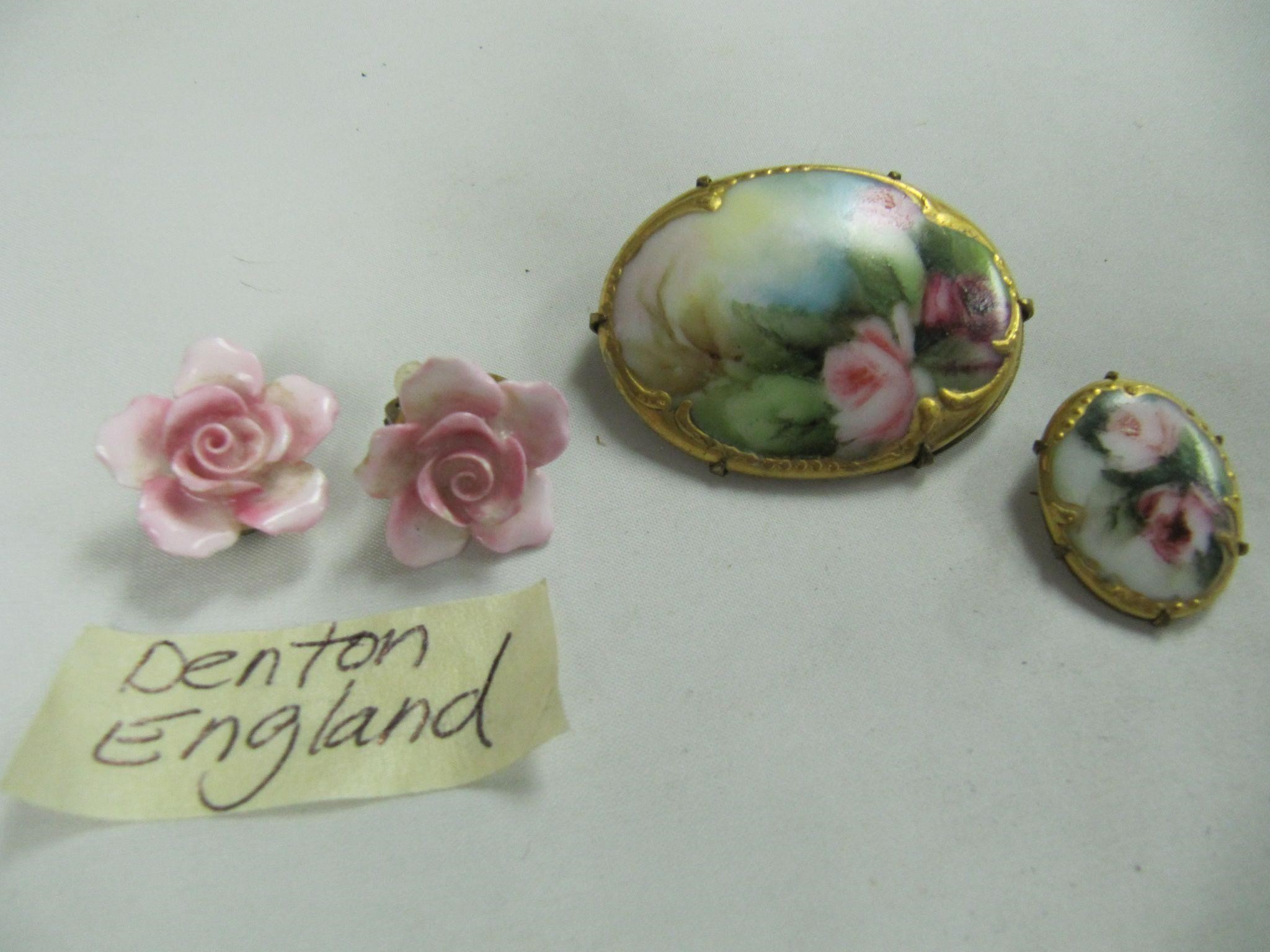 VINTAGE BROOCHES, DENTON EARRINGS