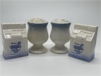 Vintage Blue and White Salt and Pepper Shakers