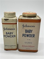 Two Vintage Metal Johnson’s Baby Powder