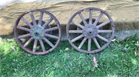 VINTAGE WOOD SPOKE WHEELS