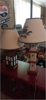 2 decorative wooden base lamps
