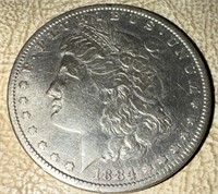 1884 US Peace Silver Dollar Coin