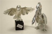 Two Christofle silver plated bird figures