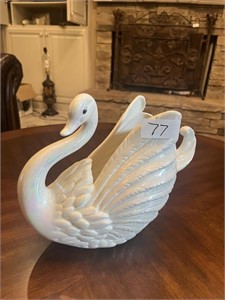 Art Deco Style Ceramic Swan Flower Vase