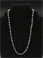 Beautiful Vintage Black Pearl Necklace 18"