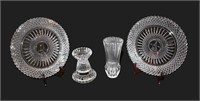 crystal vases & Avon plates