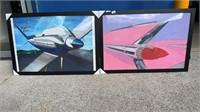 SEAN PLANE AND CADILLAC FRAMED PASTELS
