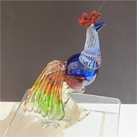 Large Glass Art Peacock Sclupture