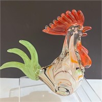Glass Art Rooster Sclupture