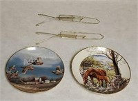 2 collector plates w/ holders- Farmland Covey by