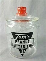 Toms Peanut Butter Log 1¢ Lidded Jar