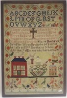 SCHOOLGIRL SAMPLER WROUGHT BY MARY SHELLEY IN HER