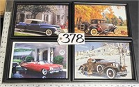 4 Framed Classic Car Photos