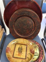 Round wood serving tray decorative chargers and
