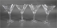 (4) GOLDINGER "PALM BEACH" MARTINI GLASSES