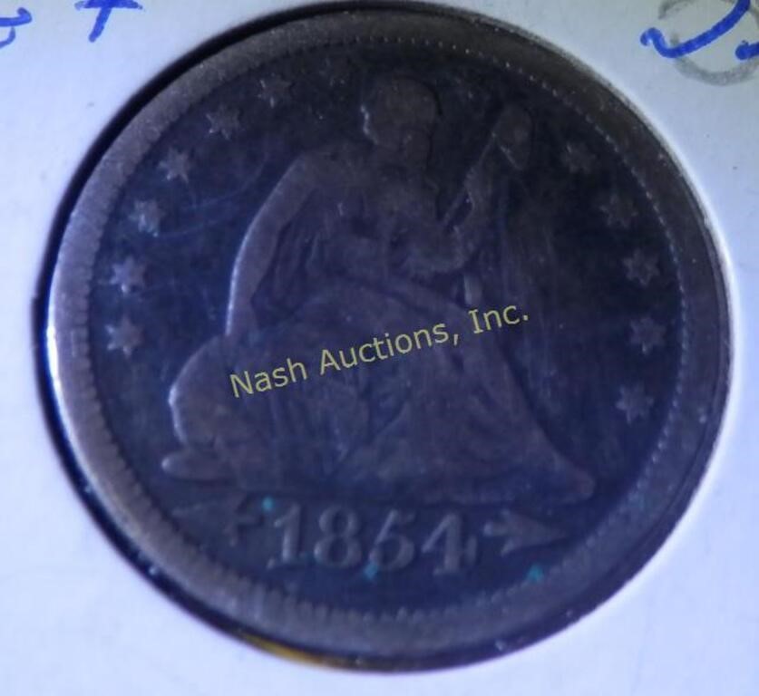 1854 seated quarter dollar w/ arrows