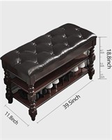 EYOUPINO STORAGE BENCH VINTAGE SOLID WOOD SHOE