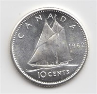 1962 Canada 10 Cent Silver Coin