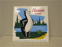 VINTAGE HAMMS BEAR PLASTIC ADVERTISING SIGN