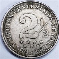 1907 Panama 2 1/2 Centesimos - 800k mintage