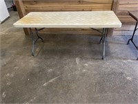 White folding table