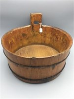 Antique wooden washtub