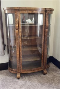 Vintage Curved Front China Cabinet