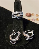 Ladies Ring & Earring Set, Sterling