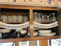 CABINET OF CHINAWARE AND GLASSWARE