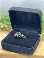 WOW! 10k Yellow Gold Ring Size 10 MARKED Emerald