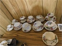 Eleven beautiful Bone China teacups and saucers