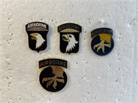 Lot of 4 Vintage Airborne US Military Pins