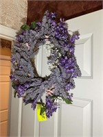 Floral wreath with purple flowers