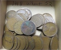 52 1918 Wheat Cents