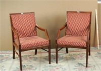 Pair French Directoire Style Bergere Chairs