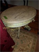 Antique Oval Marble Top Coffee Table