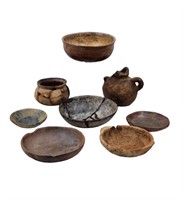 Lot Of 8 Pre Columbian And Native American Bowls &