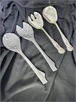 TWO SETS OF LARGE SERVING UTENSILS