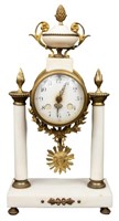 Louis XVI Revival French Marble Portico Clock