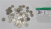 40) 1964 & Older Nickels, 14 No Mint, 4) S Mint, +