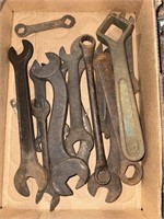 Flat of Vintage Open End Wrenches