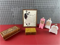 MADE IN ITALY MUSIC BOX/AVON BOTTLES & AUTOGRAPH