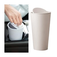 AICEL Car Garbage Can with Lid, Dustbin Beige