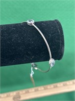 Sterling bracelet with aqua marine stones