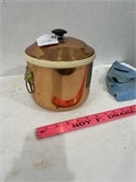 Vintage Copper Ice Bucket with Brass Handles