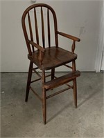 Vintage Mahogany Wooden High-Chair