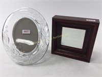 Mirror in wood frame & more